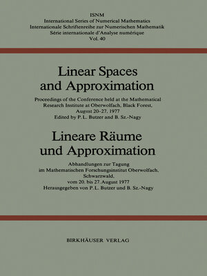 cover image of Linear Spaces and Approximation / Lineare Räume und Approximation